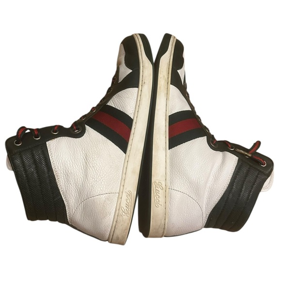 Gucci Vintage High Top Men’s Sneakers Classic Red & Green Size 10.5G - Picture 5 of 8